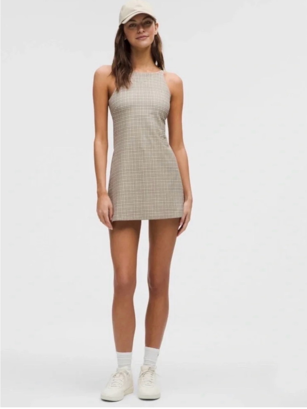 Lululemon Align High Neck Dress - Glow Grid Light Ivory size 12